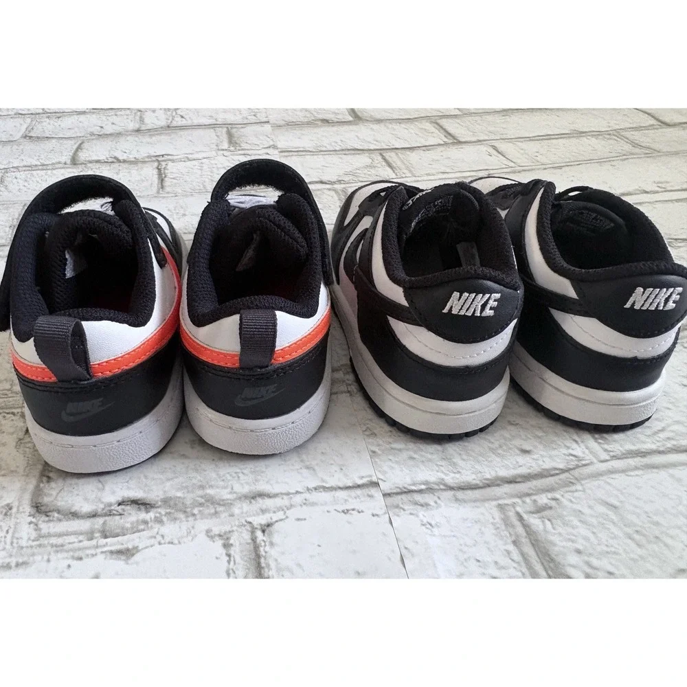 Lot of 2 pair Kids Toddler 8C Nike Shoes Black/White